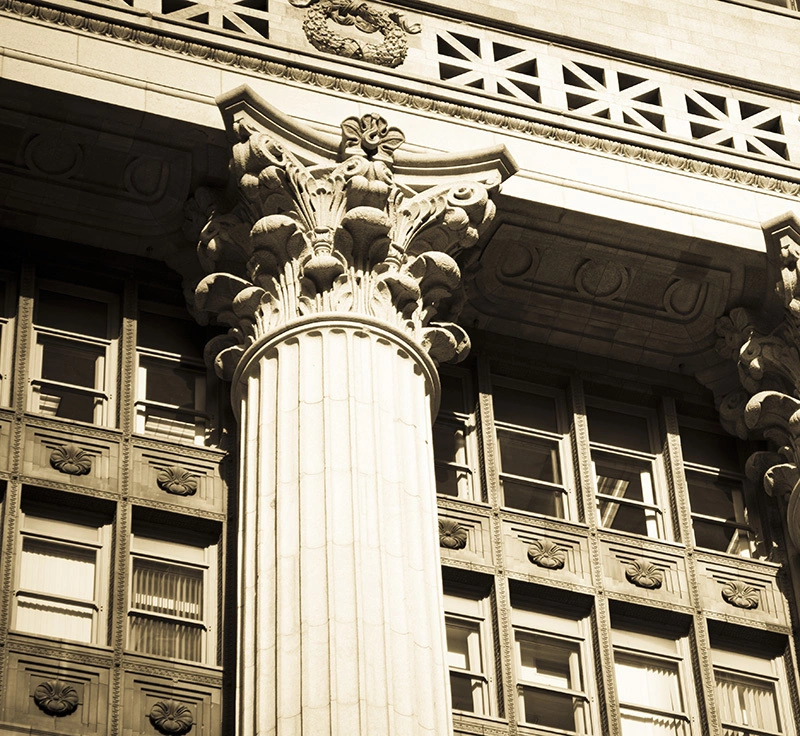 Close up building column