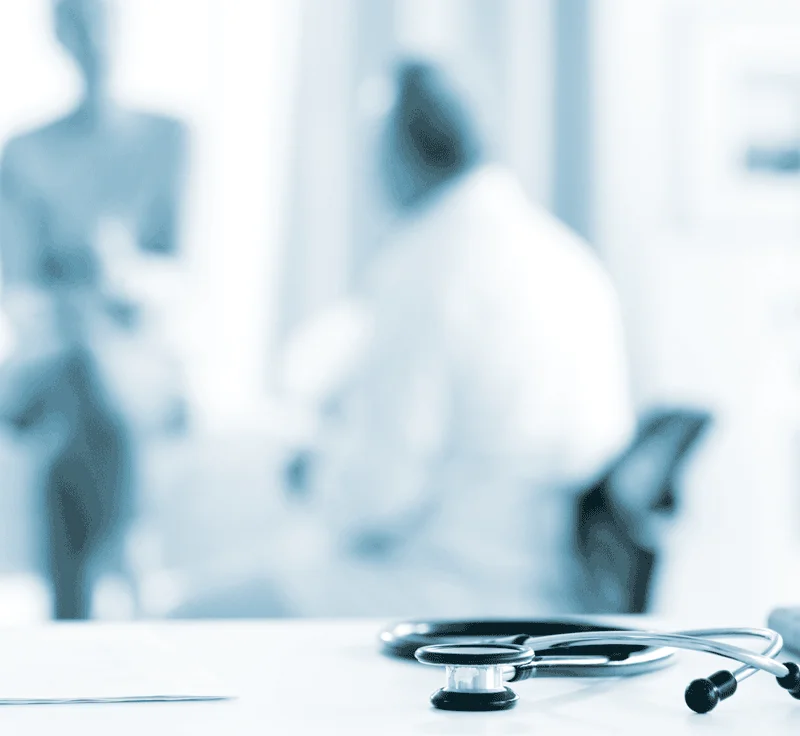 Stethoscope sitting on table