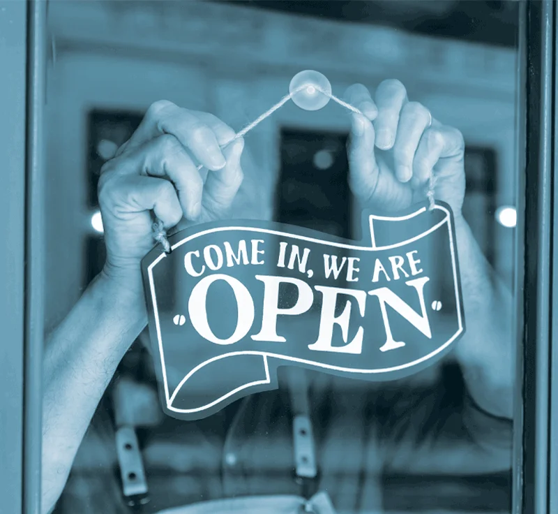 Come in we are open sign